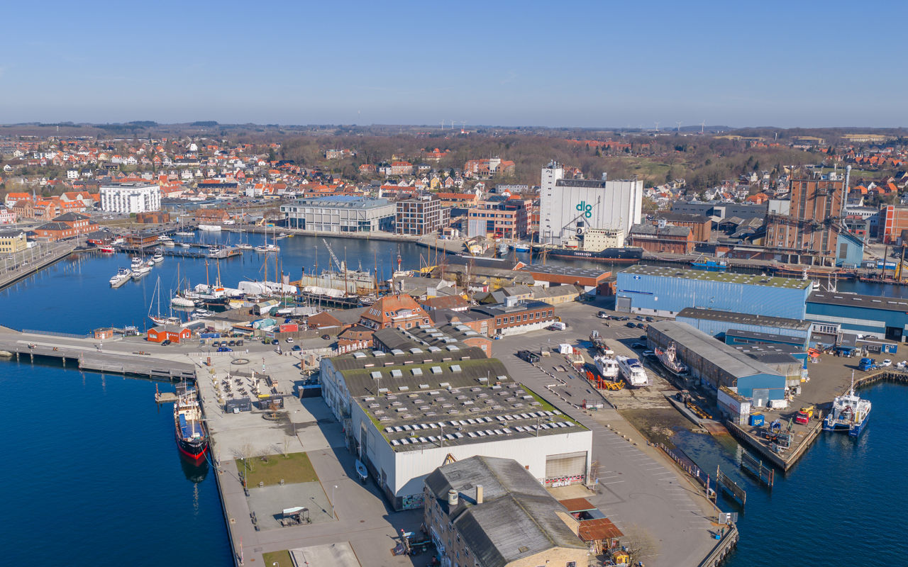 Luftfoto af Svendborg Havn