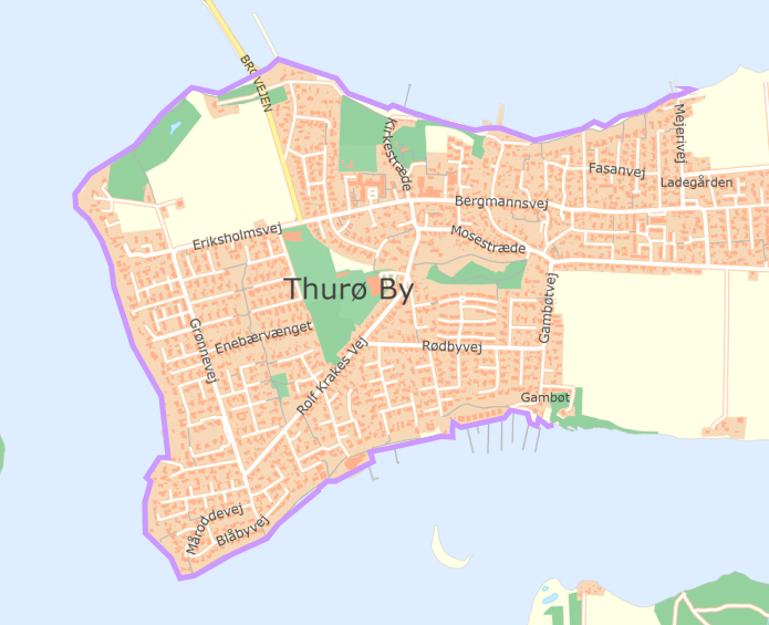 Kort over Thurø By
