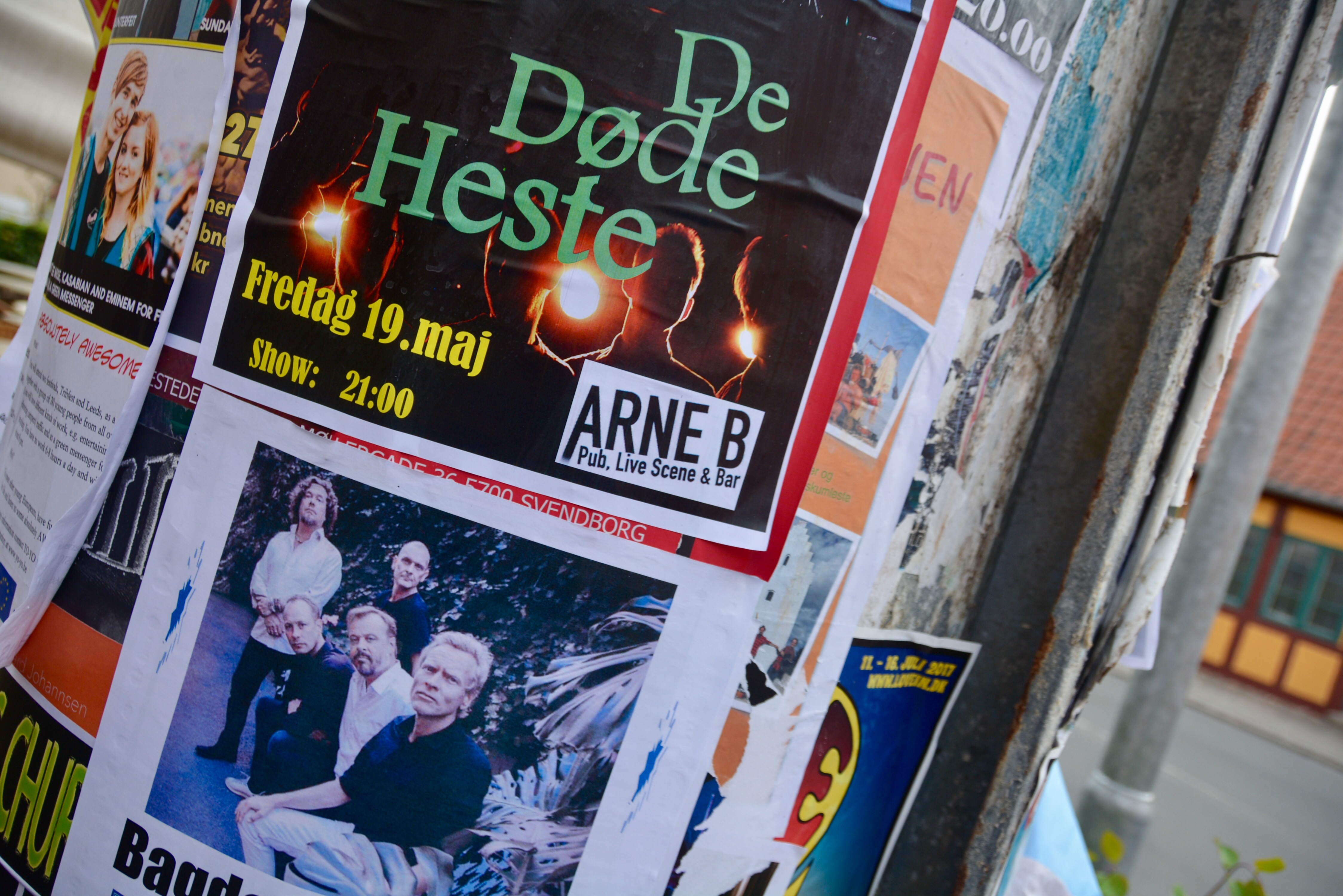 Plakater i Svendborg bymidte