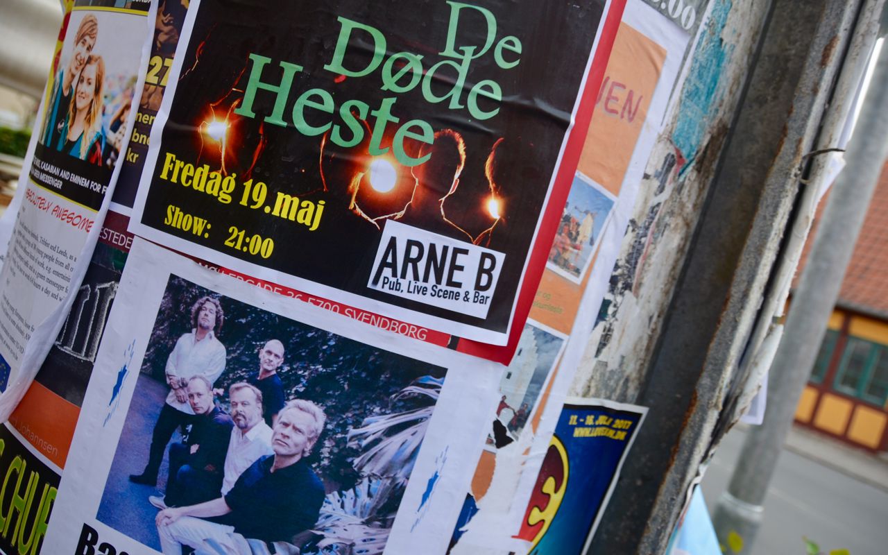 Plakater i Svendborg bymidte