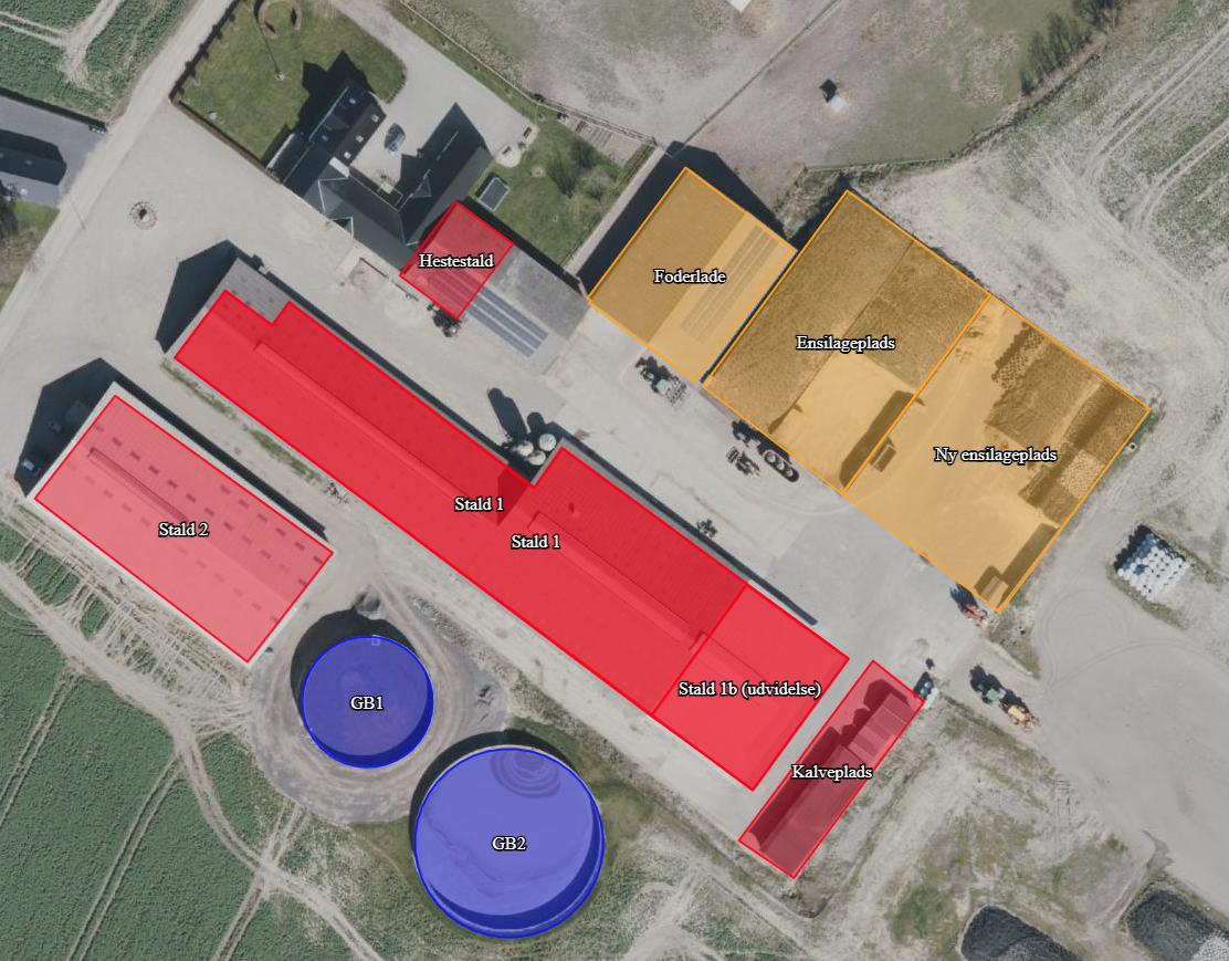 Situations plan over bygningsmassen på Ronæsvej 21, 5960 Marstal