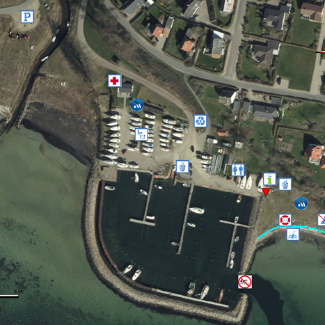 Informationer om de forskellige steder ved Ballen Strand