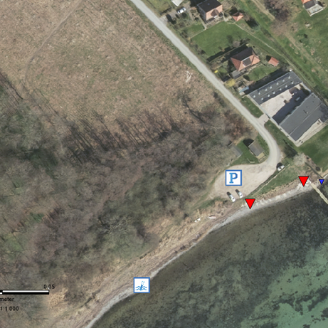 Her ser du en oversigt over de forskellige steder ved stranden.