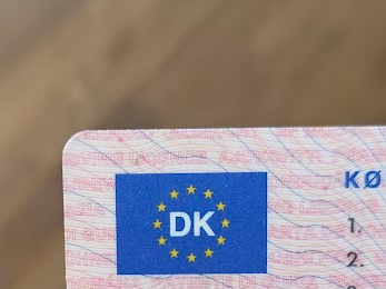 Hjørne af dansk kørekort