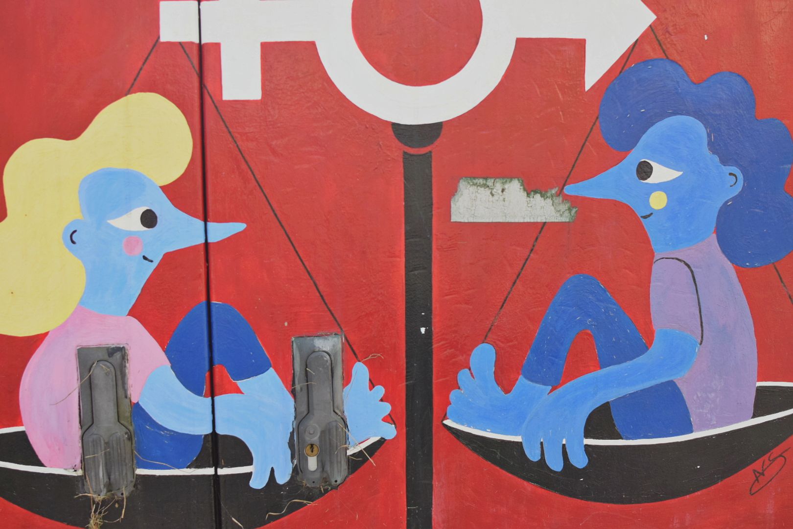 Det røde Svendborg - elboks i Svendborg af lokal kunstner