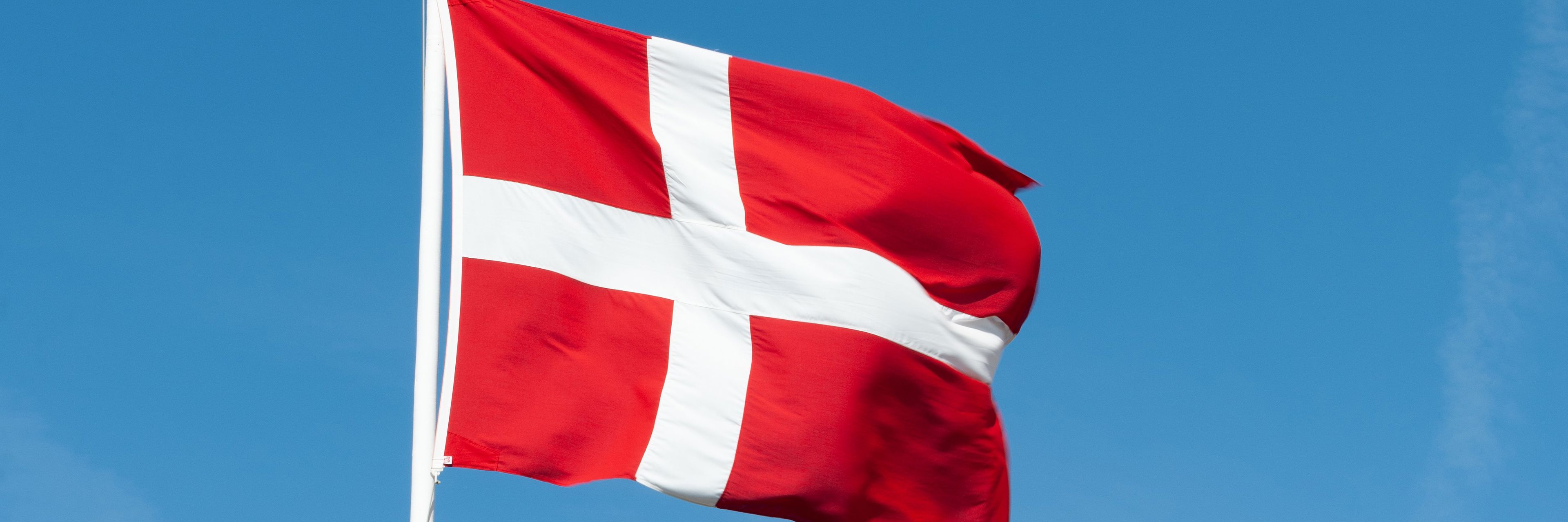 Dannebrog flag på flagstang