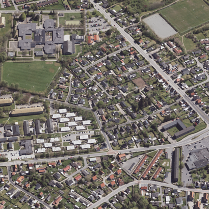 Foto af bydelen Svendborg NØ. Den nordøstlige del af Svendborg by