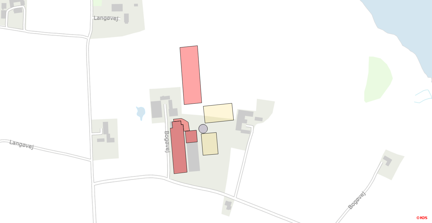 Kortudsnit med placering af bygningsmasse