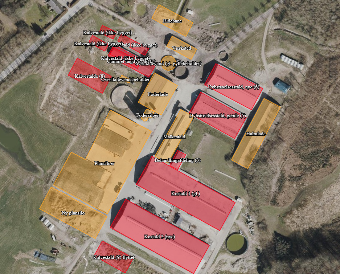 Situationsplan over husdyrbruget på Skovdongvej 19, 5881 Skårup